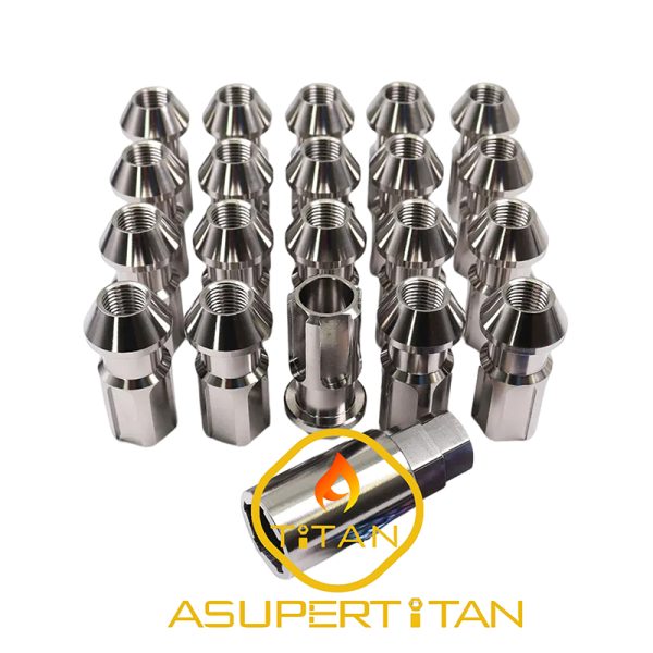 TITANIUM LUG NUTS CONE SEAT M14x1.5x33 Closed End Nut open End (5)